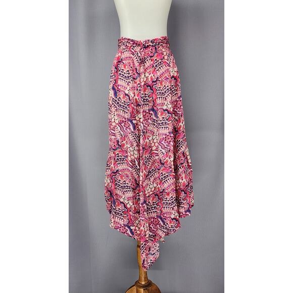 Chufy Skirt Womens Medium Pink Handkerchief Midi Wrap Viscose Fairy Whimsical - Picture 1 of 9